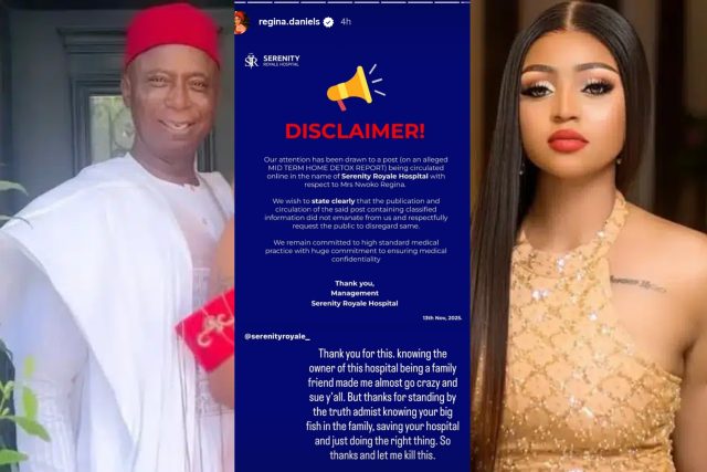 Regina Daniels' medical report is authentic - Ned Nwoko clarifies