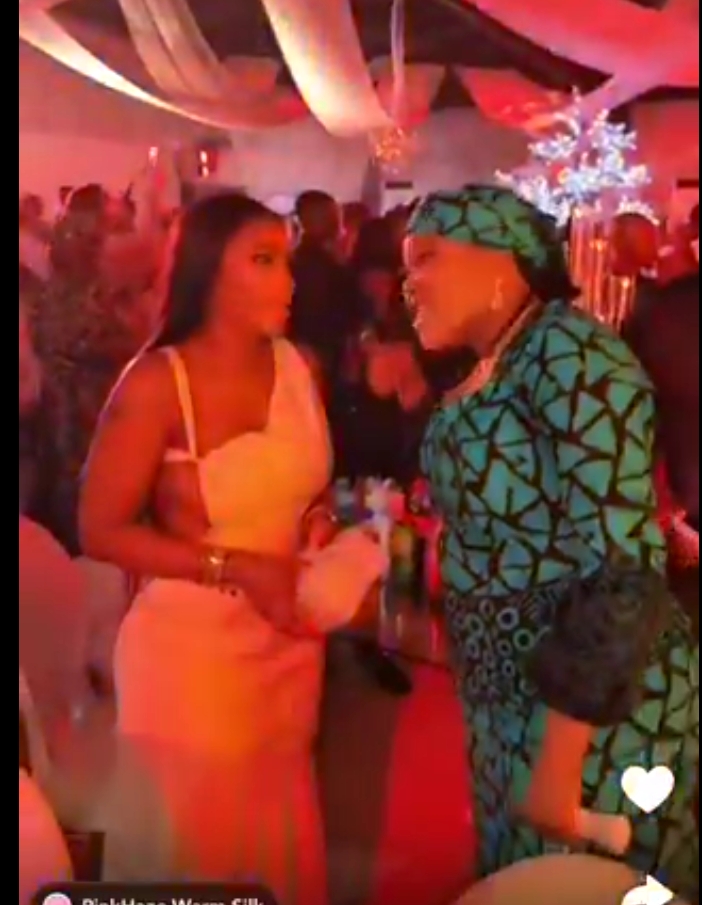 Mercy Eke gifts Toyin Abraham N1M bundle note at Toke Makinwa's baby dedication