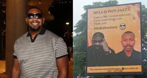 Man erects billboard to get Don Jazzy’s attention Man erects billboard in Victoria Island to get Don Jazzy's attention