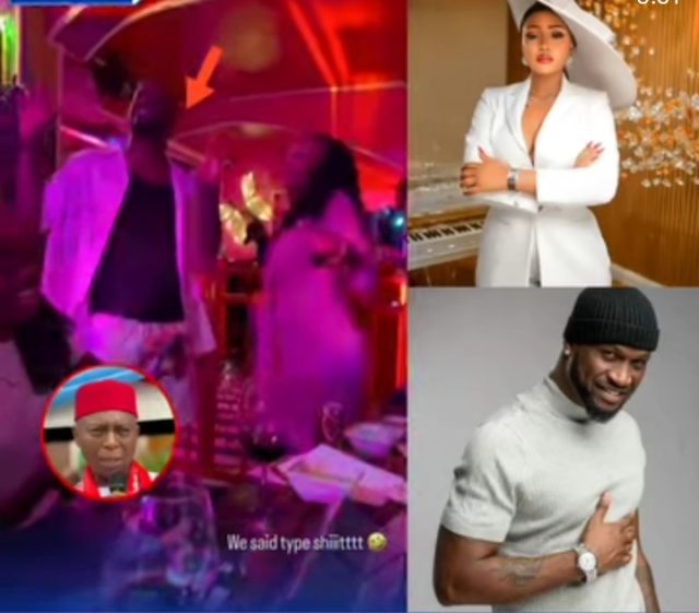 Regina Daniels and Peter Okoye dance at the club