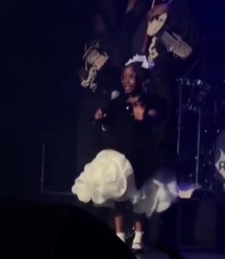 Moment Adekunle Gold's daughter, Adejare introduces him at concert