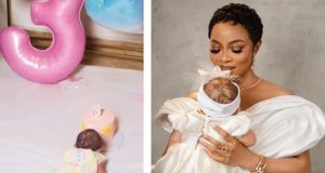 Toke Makinwa’s daughter turns 3 month Toke Makinwa's daughter turns 3 month