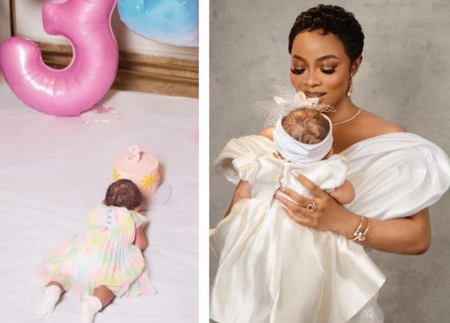 Toke Makinwa's daughter turns 3 month Toke Makinwa's daughter turns 3 month
