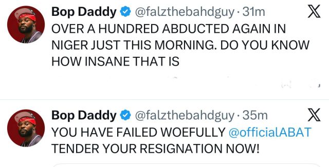 You have failed woefully. resign now, Falz tells Tinubu You have failed woefully. resign now, Falz tells Tinubu