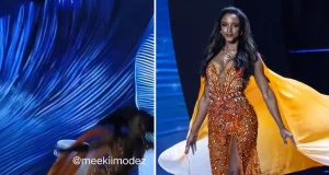 Miss Jamaica falls off Miss Universe stage Miss Jamaica falls off Miss Universe stage