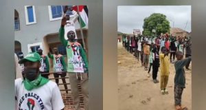 Nigerians react as Muslims raise Palestine flag in Osun Palestine flag