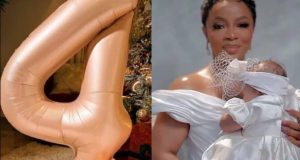 Toke Makinwa celebrates daughter at 4 months Toke Makinwa celebrates daughter at 4 months