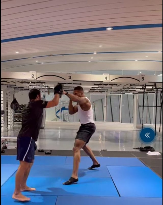 Anthony Joshua returns to training days after crash Anthony Joshua returns to training days after crash