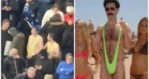 Football fans JAILED for wearing ‘Borat’ mankinis at a Champions League match Football fans JAILED for wearing 'Borat' mankinis at a Champions League match