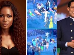 Jemima Osunde reacts to video of Pastor Chris healing 10 crippled people Jemima Osunde reacts to video of Pastor Chris healing 10 crippled people