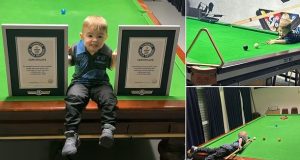 Two-year-old boy sets world record for snooker trick shots Two-year-old boy sets world record for snooker trick shots