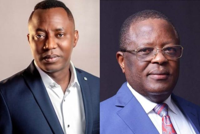 Sowore confronts Umahi at FCT Police Command Sowore confronts Umahi at FCT Police Command