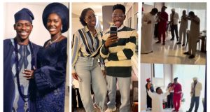 Marie surprises husband Moses Bliss with birthday worship session in Dubai