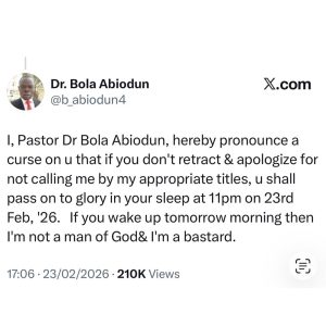 Nigerian pastor CURSES a lady who refused to address him with professional title