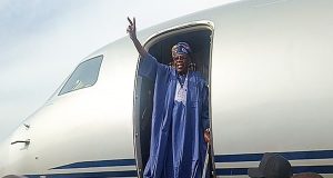 Tinubu arrives Yola for official visit Tinubu arrives Yola for official visit
