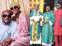 2baba and Natasha Osawaru dedicate first child in church 2baba and Natasha Osawaru dedicates first child in church