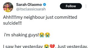 Woman commits su!cide over N500,000 debt Woman commits su!cide over N500,000 debt