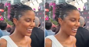 Bre.ast on the red carpet! Rapper Tokisha steps out in style Rapper Tokisha