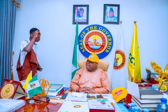 Peller meets Gov Adeleke at state office