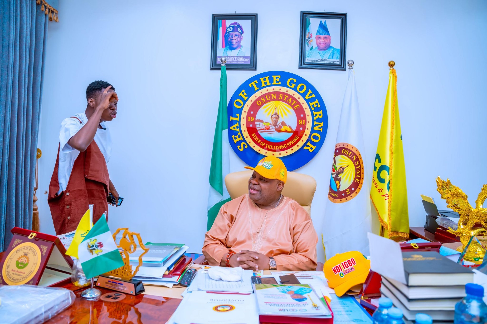 Peller meets Gov Adeleke at state office