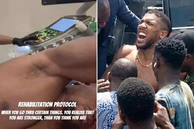Anthony Joshua undergoes treatment on ribs