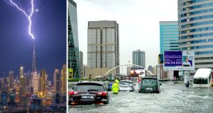 Dubai’s Burj Khalifa is hit by LIGHTNING Dubai’s Burj Khalifa is hit by LIGHTNING