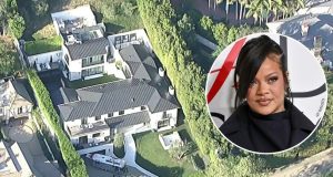 Photos of Rihanna’s Beverly Hills mansion full of bullet holes Photos of Rihanna's Beverly Hills mansion full of bullet holes