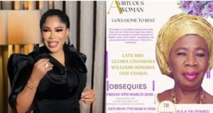 Faithia Williams announces private burial plans for late mother