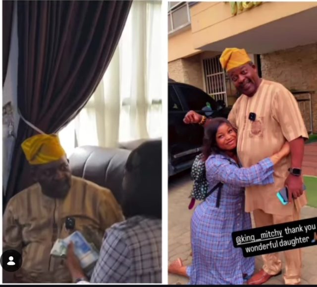 King Mitchy surprises Papa Ajasco with a huge sum of money