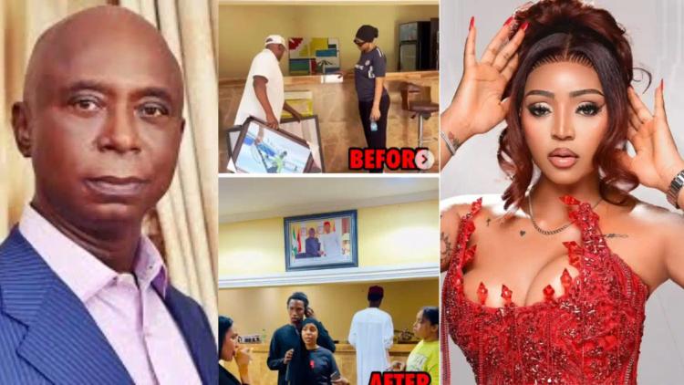 Ned Nwoko takes down photos of Regina Daniels off Abuja home 