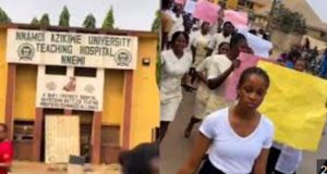 UNIZIK Nursing Students protest fee hike from ₦90,000 to ₦580,000 UNIZIK Nursing Students protest fee hike from ₦90,000 to ₦580,000