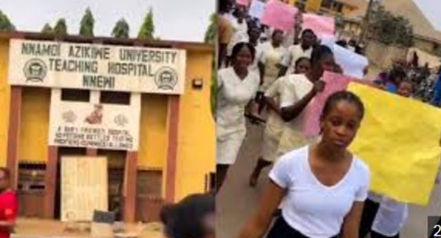 UNIZIK Nursing Students protest fee hike from ₦90,000 to ₦580,000 UNIZIK Nursing Students protest fee hike from ₦90,000 to ₦580,000