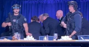 Trump rushed out as gunshots disrupts White House dinner Trump rushed out of White House dinner after gunshots fired