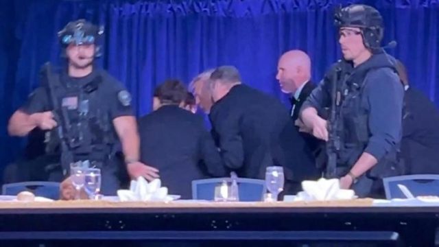 Trump rushed out of White House dinner after gunshots fired
