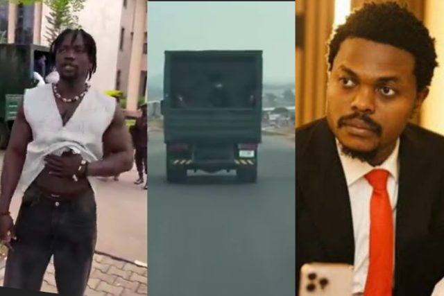 VeryDarkMan escorts Blord to Kuje Prison