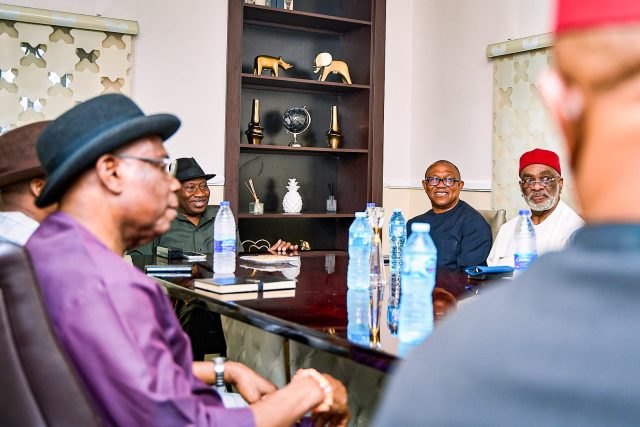 Jonathan, Peter Obi hold closed-door meeting