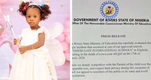 Rivers government suspends school over de.ath of two-year-old pupil Rivers government suspends school over de.ath of two-year-old pupil