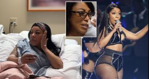 Singer K. Michelle explains how her botched butt implants started LEAKING on stage Snger K. Michelle hospitalized after her botched butt implants started LEAKING on stage