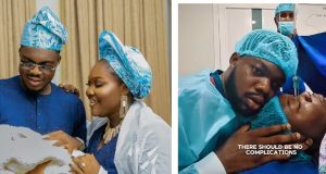 MIXED reactions as Cute Abiola films wife’s surgery MIXED reactions as Cute Abiola films wife’s delivery surgery