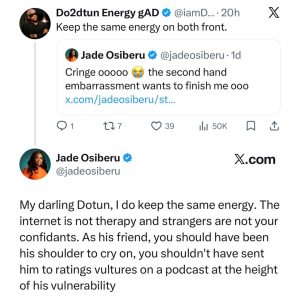 Roby Ekpo: Do2dtun clashes with movie producer Jade Osiberu 
