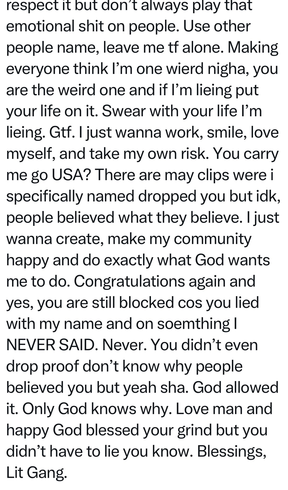 Always playing victim - Shank replies Carter Efe