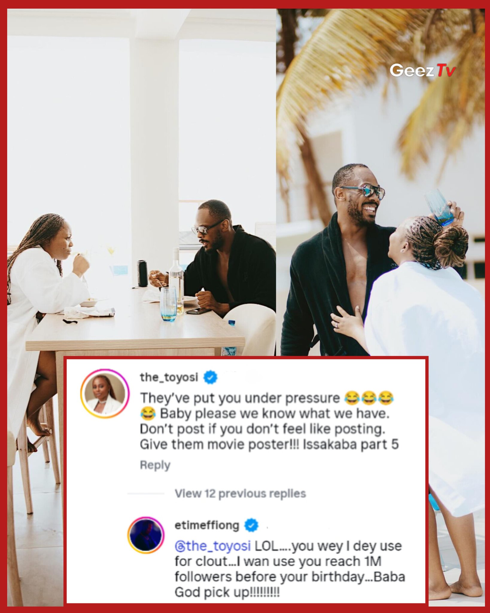 Don't post me under pressure - Daniel Etim's wife tells him