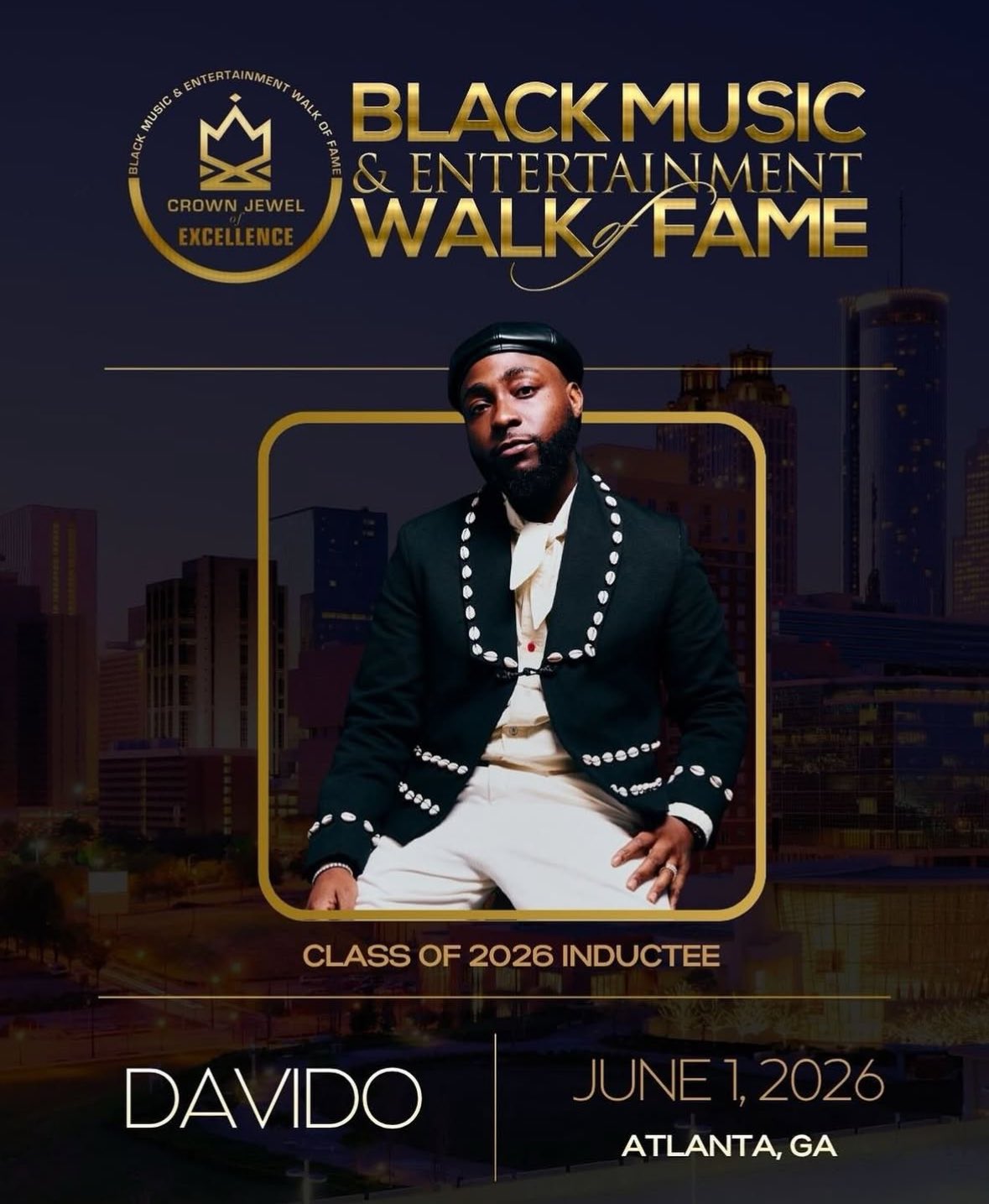 Davido to be inducted into Black and White Walk of Fame