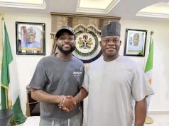 Davido visits Yahaya Bello at Abuja office Davido visits Yahaya Bello at Abuja office