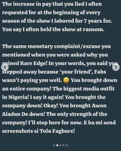 Akinola Akano calls out Tolu Fagbure 
