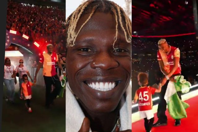 Osimhen arrives Galatasaray trophy celebration with Seyi Vibez song