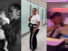 Toke Makinwa flies long-time housekeeper turned Nanny to London Toke Makinwa flies Nanny to London in upper-class ticket