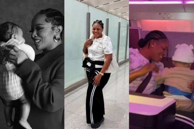 Toke Makinwa flies Nanny to London in upper-class ticket