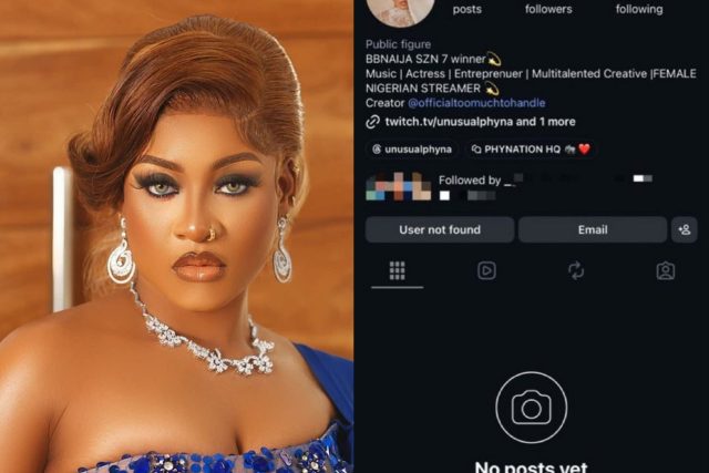 Phyna's IG account suspended Phyna's IG account suspended
