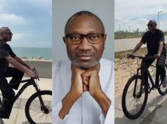 Femi Otedola RECREATES Paris cycling in LAGOS Femi Otedola cycles in Lagos after Paris criticism